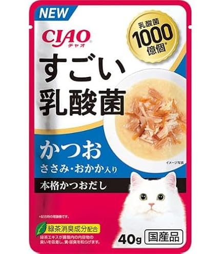Amazon.co.jp: チャオ(CIAO)すごい乳酸菌パウチまぐろささみ入りほたて